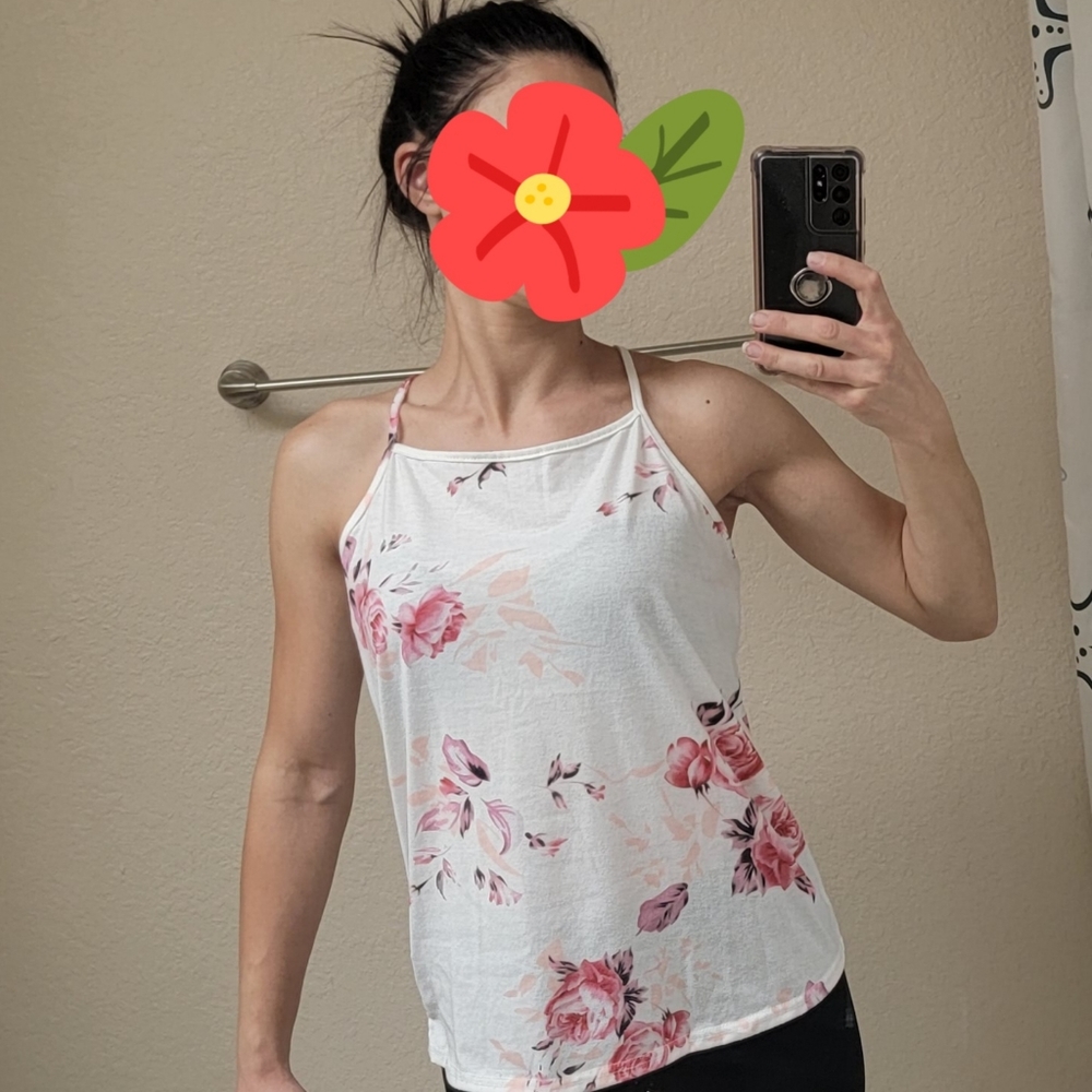 White Floral Top Tanktop
